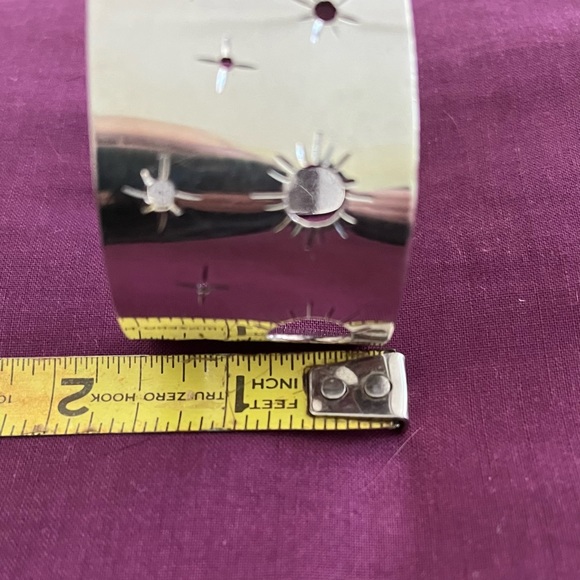 STERLING SILVER 925 WIDE CUFF BRACELET! Cosmic! - Picture 10 of 10
